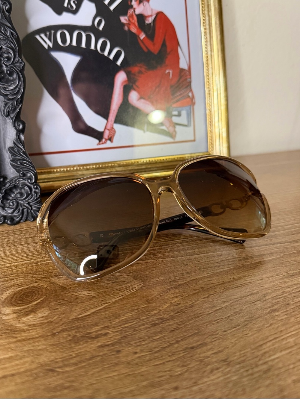 Coach Brown Gradient Oversized Sunglasses with Case - Picture 2 of 5